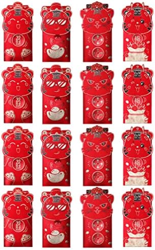 16 יחידות 2022 חדש שנה אדום מעטפות סיני נמר שנה כסף מעטפת הונג באו לאי לראות מזל כסף אדום מנות עבור סיני חדש שנה אביב פסטיבל ספקי