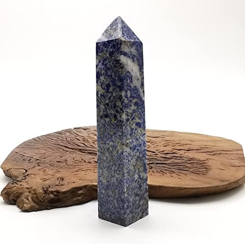 411 גרם לאפיס טבעי Lazuli Crsytal Obelisk/Quartz Crystal Crystal Crys