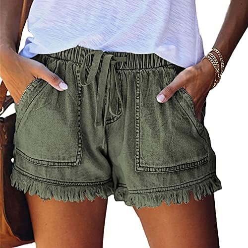 מכנסיים קצרים של ג'ין לנשים לנשים נשטף קיץ ג'ינס קצרים ג'ינס קז'ואלים קזזים קציצים שולי מכנסיים קצרים מכנסיים קצרים