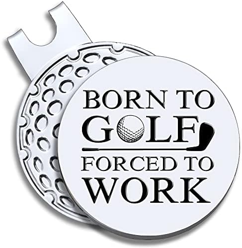 גייגי נולד כדי גולף נאלץ לעבוד גולף כדור סמן עם מגנטי כובע קליפ, מצחיק גולף אביזרי מתנות לגברים נשים, גולף מתנות לגברים אישה, יום הולדת מתנות גולף מאוורר, גולף חידוש מתנה
