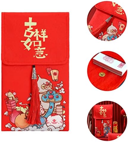 קבילוק כיס ארנק משי אדום מעטפת הונג באו: סיני מעטפת אדום כיס מזל כסף מחזיק מתנה לעטוף תיק עבור יום הולדת 2022 אביב פסטיבלים חתונה ספקי צד אדום ארנק