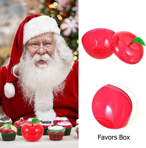 קבילוק חג המולד דקור 8 יחידות אדום תפוחים מיכל חג המולד סוכריות קופסות פלסטיק מתנדנד תפוחים דקורטיבי למילוי קישוטי מתנה מילוי מכולות צנצנת עבור חג המולד בית תפאורה