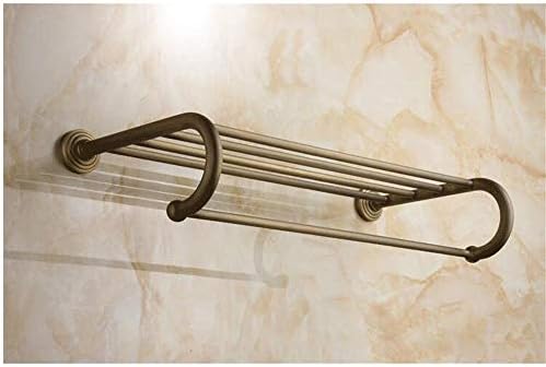 מתלה מגבת WSZJJ- מדף מגבת מגבות לחדר אמבטיה עם שני מוטות מגבות מחזיק קיר מחזיק