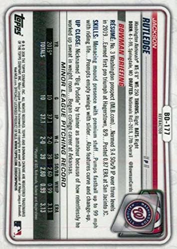 2020 Bowman Chrome Refractor BD-177 Jackson Rutledge RC טירון וושינגטון נשיונל MLB כרטיס מסחר בייסבול