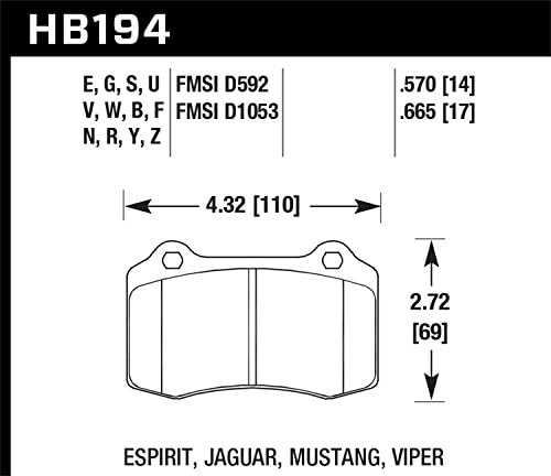 Hawk HB194Q.570 כרית בלם מוטורספורט, חבילה 1