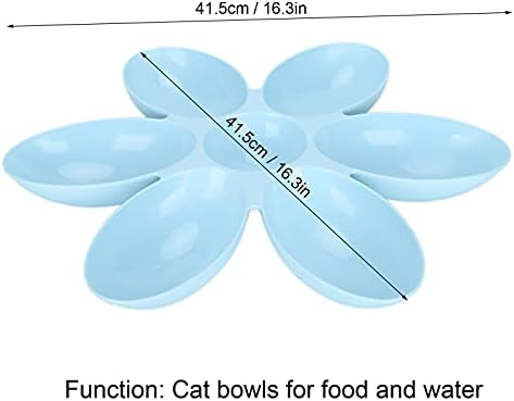 חתול מזון קערה, מזון ומים חתול מנות חתול קערת חתול מזון קערות החלקה באיכות מזון פרח עלי כותרת בצורת 6 רשתות לחיות מחמד האכלת קערת עבור מזון ומים קערות