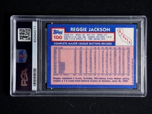 רג'י ג'קסון 1984 Topps Tiffany 100 PSA 8 NM -MT Card Angels HOF - כרטיסי בייסבול מטלטלים