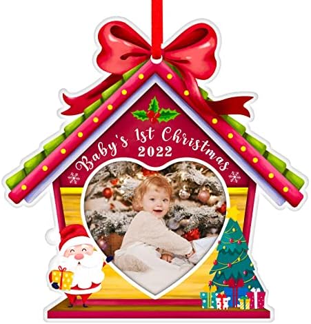 מה לחתום מסגרת תמונה תינוקת קישוט חג המולד הראשון 2022 מסגרת תמונה אישית קישוט חג המולד הראשון של התינוק תינוקות חמודים 1 קישוטי עץ חג המולד להורים חדשים ילדה תינוק חדש נולד