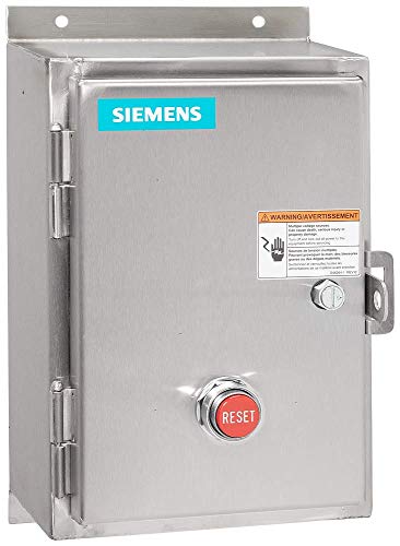 Siemens 14hug32WG מתנע מנוע כבד, לא הפוך, עומס יתר על מצב מוצק, איפוס אוטומטי/ידני, מארז NEMA 4/4X, 3 שלב, 3 מוט, גודל 3, 25 עד 100A טווח עומס יתר, מתח סליל 240VAC