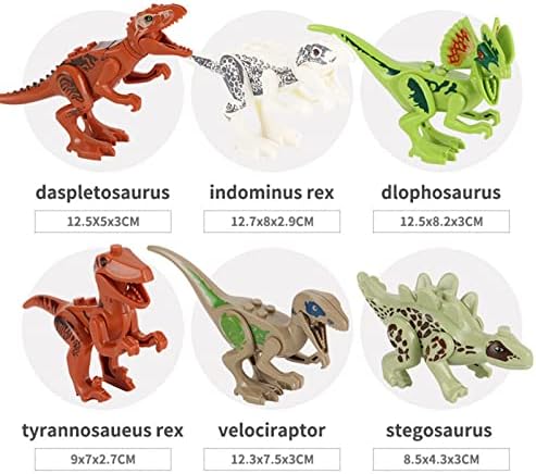 12 יח 'דינוזאוריוס חיה פרה פרה אבן בניין סטים לילדים בנים לדינוזאוריוס נושא מגניב וניתן למטלטלין לדמויות מיני