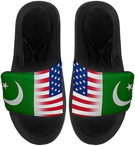 ExpressItbest מרופד סנדלים/שקופיות לגברים, נשים ונוער - דגל פקיסטן - דגל פקיסטן