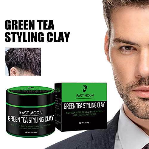 Zentexture דפוס תה ירוק חימר, חימר סטיילינג בצק שיער לגברים גימור מט, קרם עיצוב שיער, קרם עיצוב שיער, אחיזה לאורך זמן, שעווה לעיצוב שיער, שעוות ג'ל לשיער