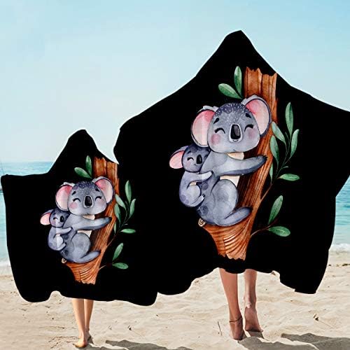 שמיכת קואלה אמבט וחוף רך 3 ד ' קואלה חמודה אוסטרליה חיבוק עץ אמנות סלעית חוף מגבת בצבעי מים אוסטרליה בעלי חיים סלעית מגבת לעטוף