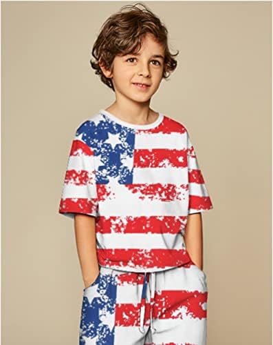 קטן יד פעוט בני 4 ביולי חולצה אמריקאי דגל טיז עצמאות יום חולצות לילדים 2-8 שנים