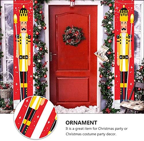 1 זוג חג המולד דלת וילון מפצח אגוזים חייל באנר דלת דגל