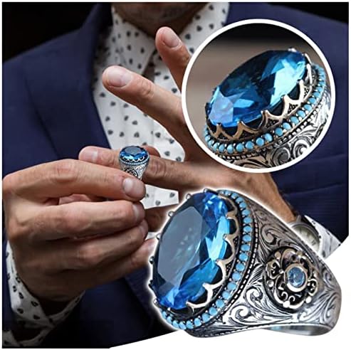 מלא אצבע טבעות לנשים עגול טבעת טבעת גדול יהלומי טבעת חן טבעת טבעת יהלום מתנת טבעת בציר יהלומי טבעת ספיר צורת טבעת גדול כחול טבעות חתול טבעת