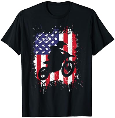 אופני עפר הטוב ביותר עבור גברים בני אופני עפר מירוץ ארהב דגל אופנוען חולצה