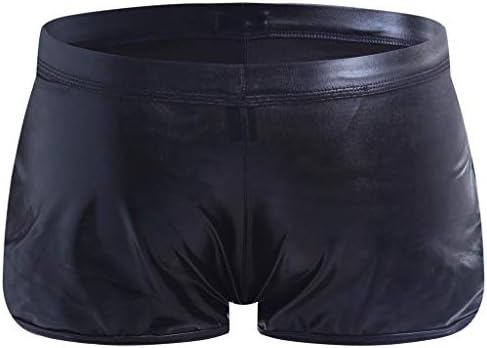 מתאגרפים לגברים סקסי תחתונים סקסי חיקוי מכנסיים תחתונים לכה עור גברים של גברים תחתונים לגברים חבילת גברים