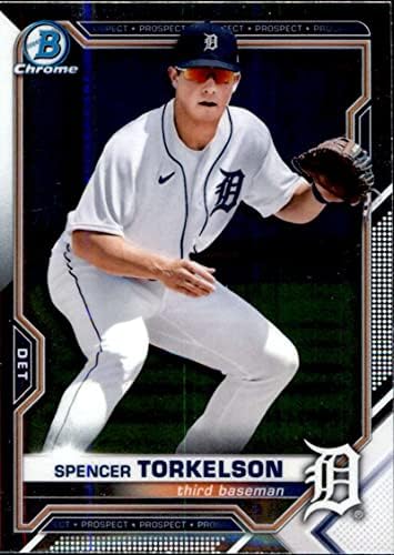 2021 סיכויי כרום באומן BCP-96 ספנסר טורקלסון דטרויט טייגרס MLB כרטיס מסחר בייסבול
