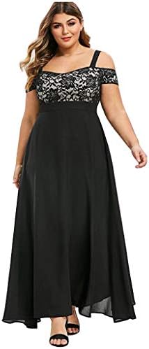 שמלות רשמיות לנשים ערב המפלגה בתוספת גודל קר כתף שמלות בוהו צוואר לפרוע פרחוני לעטוף מקסי שמלה