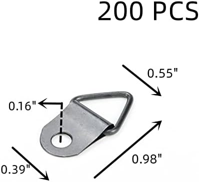 משולש Wdonay משולש חומרה אביזרים, מסגרת תמונה, וו אביזרי מסגרת תמונה, רוחב חור 4 ממ ， אביזרי מתכת, שחור, 200 יח '