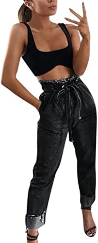 מכנסי מותניים גבוהים ג'ין ג'ין פריי, נמתחים ג'ינס מזדמנים קומות קומות ג'ינס מכנסי ג'ינס מכנסיים פלוס פלוס