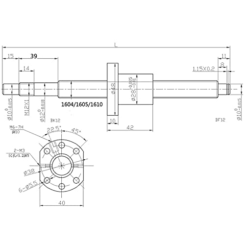 Anwok 2 pcs מדריך ליניארי מסילה Hgr20-1000 ממ + 1 pcs SFU/RM1605-1000 ממ אנטי-גב אנטי-גב.