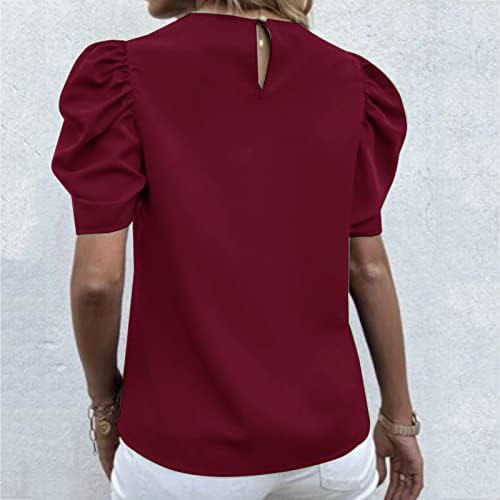 חולצות שרוול נפיחות מודפסות פרחוניות שורשיות לנשים צוואר צווארון רופף כושר גרפי 2023 חולצות עבודה אופנתיות בקיץ