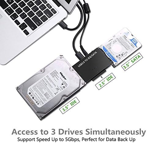 USB 3.0 ל- IDE/SATA מתאם כונן קשיח, ממיר חיצוני ל -2.5 3.5 IDE SATA HDD SSD DVD כונן אופטי, קורא כונן קשיח אוניברסלי W/12V 2A תמיכה באספקת חשמל 6TB