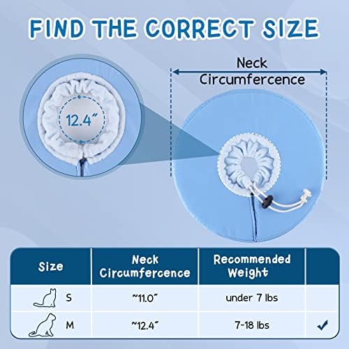רך חתול קונוס צווארון מתכוונן לאחר ניתוח מגן ספוג עמידות גבוהה קומפי התאוששות צוואר סופגנייה האליזבתנית דואר קונוסים לחתולים חתלתול להפסיק ללקק קל משקל עמיד למים