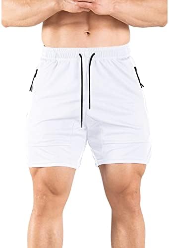 מכנסי אימון מיאשוי לבנים כושר ספורט לגברים וריצה מכנסיים מהירים לנשימה רשת קלת משקל עם מכנסיים קצרים חמודים