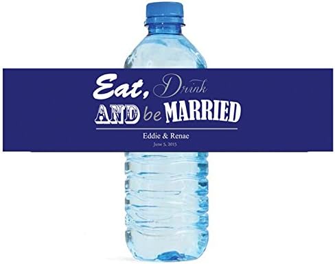 100 עכשווי לאכול לשתות להיות נשוי יום נישואים אירוסין מסיבת מים בקבוק תוויות 8 איקס2