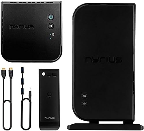 Nyrius טלה בבית+ משדר קלט של HDMI 2x אלחוטי 2x ומקלט לזרם HD 1080p 3D וידאו ושמע דיגיטלי - בונוס נוסף כבל HDMI נוסף NYRIUS
