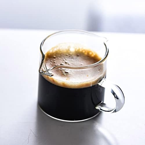 קרם זכוכית 4oz מיני קפה קפה קרם קנקן כפול כפול חלב שפך כד עם ידית