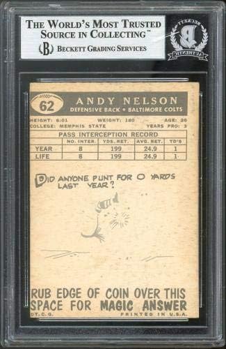 קולטס אנדי נלסון חתם על 1959 טופפס 62 קלף קלף - כרטיסי טירון של כדורגל
