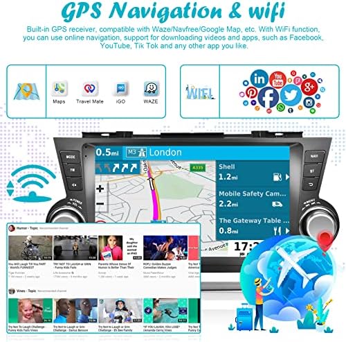 לשנים 2009-2012 טויוטה הרדיו Highlander, Roinvou Android 10.1 סטריאו Carplay עם 10.1 '' מסך מגע מסך Bluetooth מכונית מקלט שמע תמיכה