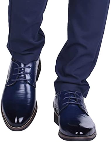 עור גברים מחליק נעלי שמלה נעליים בסגנון קלאסי לגברים מחליקים על עור PU גומי נמוך בלוק עקב עקב מחליק על נעלי עבודה לעור גברים