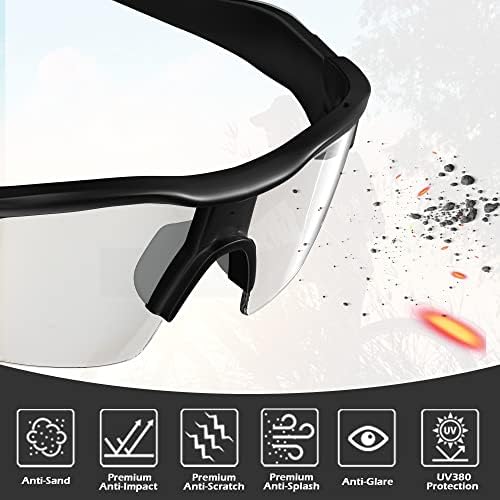 משקפי בטיחות של Yenpk לגברים נשים, משקפי בטיחות ANSI Z87.1 הגנה על עיניים UV, עוטפים אנטי שריטה למעבדת עבודה