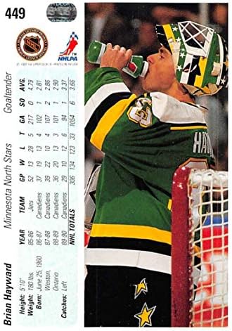 1990-91 הסיפון העליון 1991 הוקי וריאציה הולוגרמה 449 בריאן הייוורד מינסוטה צפון סטארס רשמי מסחר NHL מהמהדורה המובילה של הוקי UD
