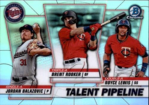 2020 Bowman Chrome Talent Pipeline Trios TP-Min Brent Rooker/Royce Lewis/Jordan Balazovic Minnesota Twins RC טירון MLB כרטיס מסחר בייסבול