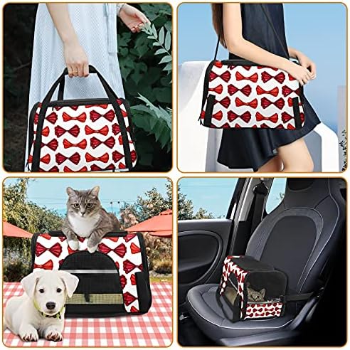 מנשא לחיות מחמד תיק אדום צבע קשתות עניבת דפוס קטן כלב חתול גורים רך-צדדי נייד נסיעות תיק