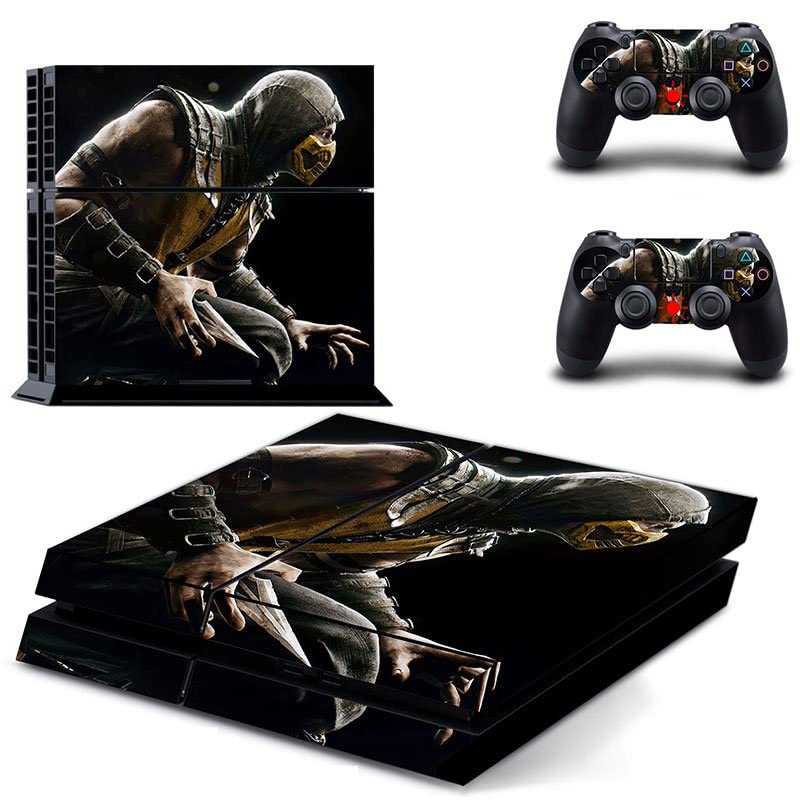עבור PS4 Slim - משחק Ninja Mortal Best War Kombat X PS4 או PS5 מדבקת עור לפלייסטיישן 4 או 5 קונסולה ובקרים מדבקות ויניל DUC -1325