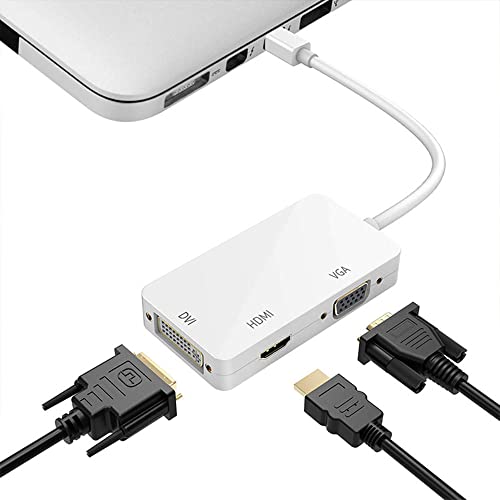 Zuya 3 ב 1 מיני ממיר יציאת תצוגה Mini DisplayPort ל- HDMI DVI VGA מתאם עבור MacBook Air Thunderbolt DP ל- HDMI תואם לגרסת DP V1.1