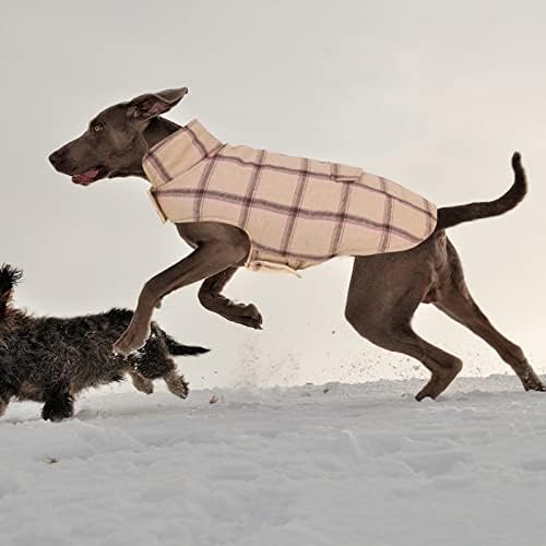 אפוד פליס משובץ, בגדי כלבים חמים הפיכים, מעיל כלבים חורפי למזג אוויר קר, ז'קט פליס כלבים עם כיסים, סוודרים לכלבים קטנים בינוניים גדולים תחפושת חג מולד