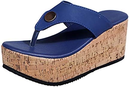 סנדלי פלטפורמת נשים של IQKA נעליים קיץ קז'ון קליפ קליפ בוהן עקב טריז נושם נעלי בית פנאי חיצוניות כפכפים כפכפים שקופיות