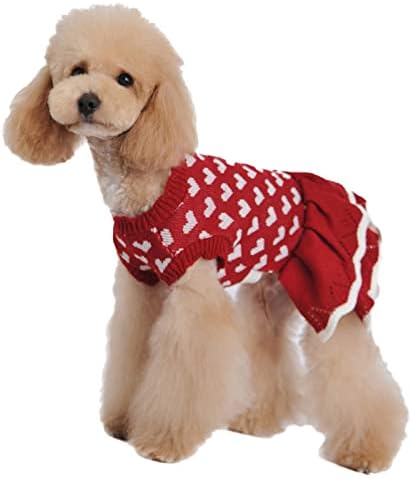VEFSU סתיו חמים וחורף אדום אכפתי בגדי כלבים סוודר חגיג