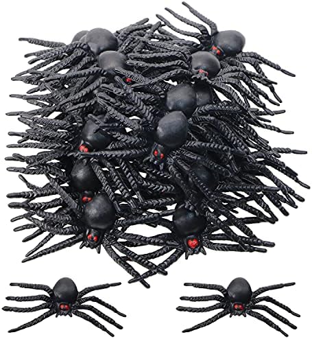 עכבישים פלסטיים של פנטה אנג'ל 30 יחידות עכבישים מזויפים שחורים ריאליסטיים קטנים עבור קישוט ומלאכות מסיבות ביתיות של ליל כל הקדושים