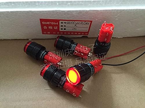 כפתור חגורת נעילה עצמית מקורית מפלסטיק LAS1Y -22 24V מנורה LED ירוקה אדומה 16 ממ מעגל -מעגל -