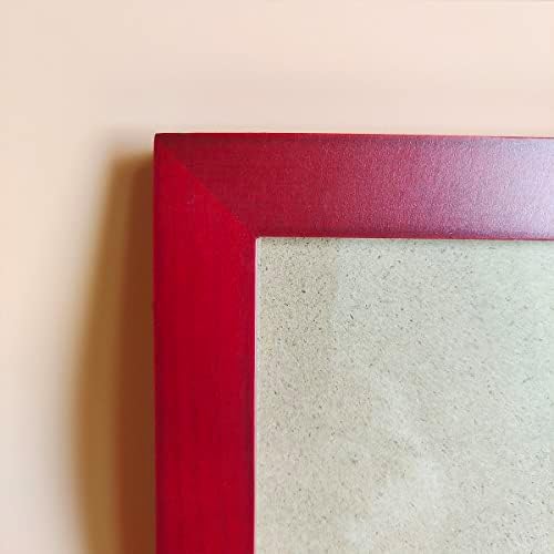 Kele Model 4x6 מסגרות תמונה מסגרת עץ מוצק אדום, שולחן לוח פלסטיק או קיר. חלון קדמי פתיחת 3.5x5.5 אינץ '.