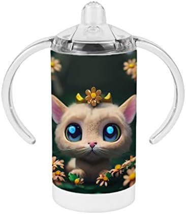 מגניב חתול קש כוס-פרח הדפסת תינוק קש כוס-מקסים קש כוס